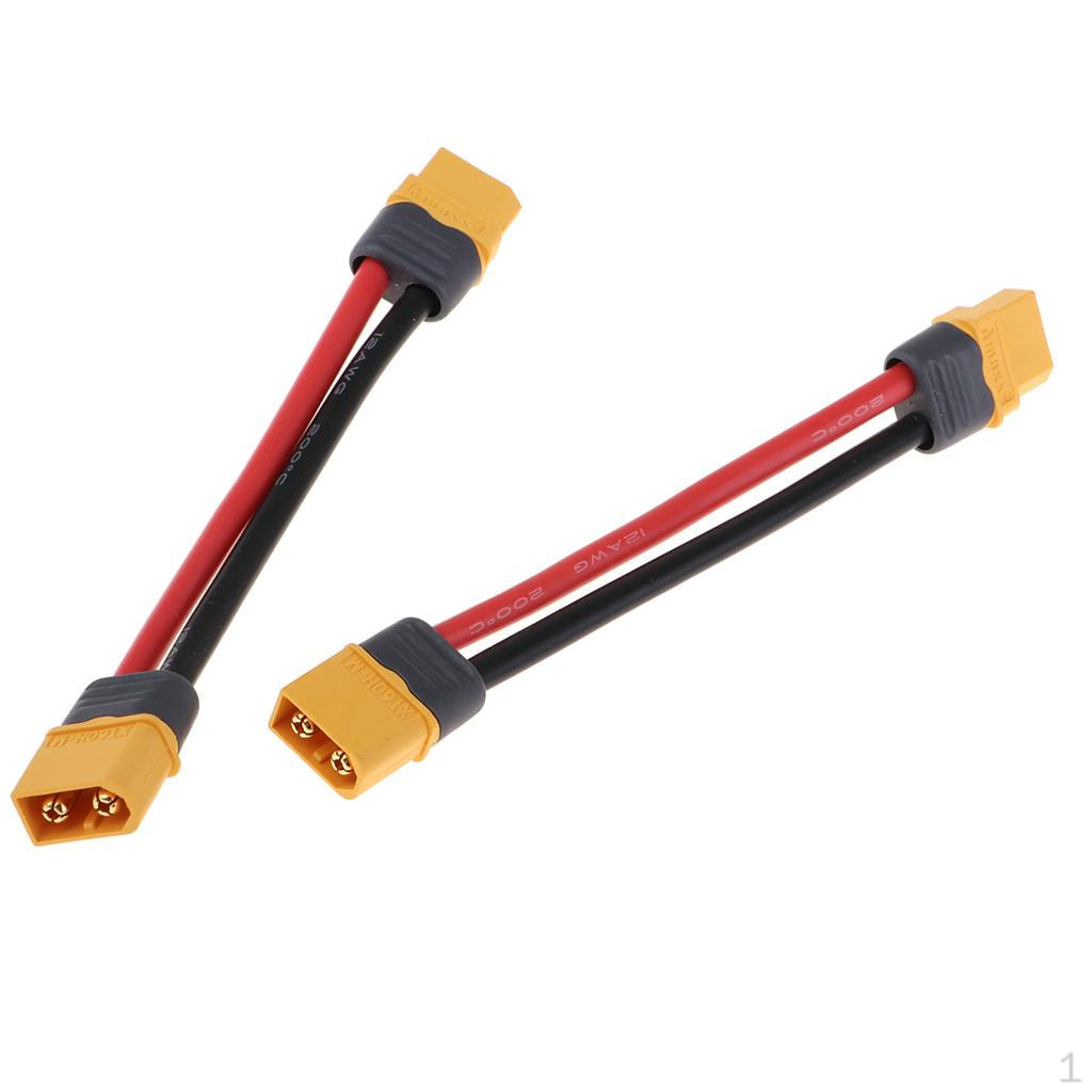 

2x XT60 Socket Extension Cable Lines 30cm for RC Helicopter Battery Charging