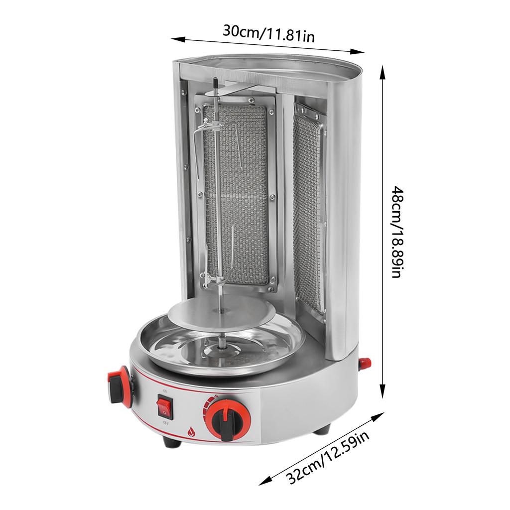 Vertikaler Gasgrill Kommerzielle Shawarma-Maschine, Döner Kebab Gyro Grillmaschine Wärmeableitungsöffnungen für Hähnchen, Rindfleisch, Lamm