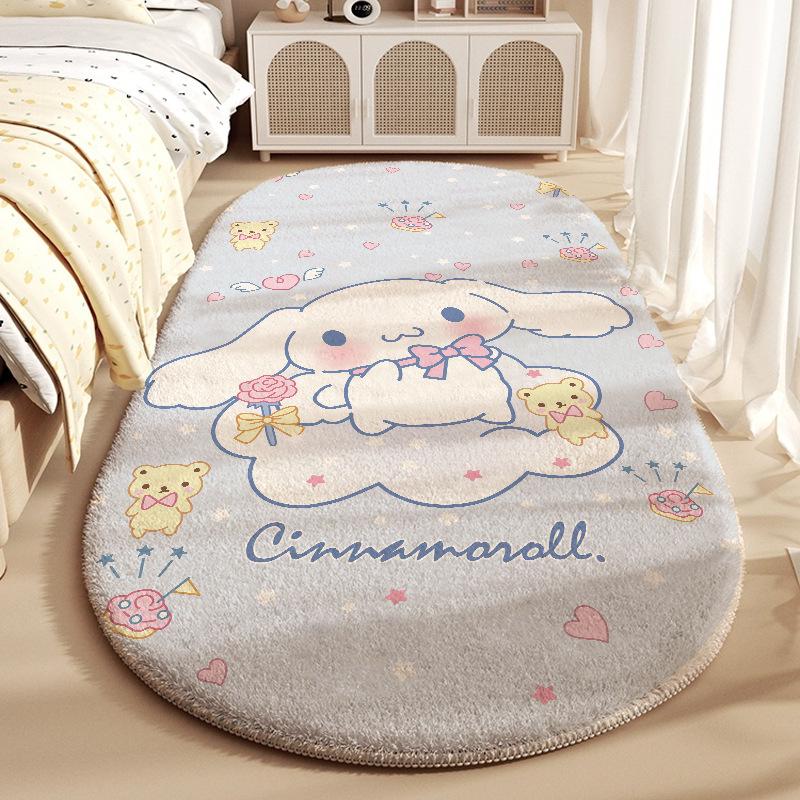 Tecknad Imitationskashmir Halkfri Fläckresistent Sängbordsmatta för Barn