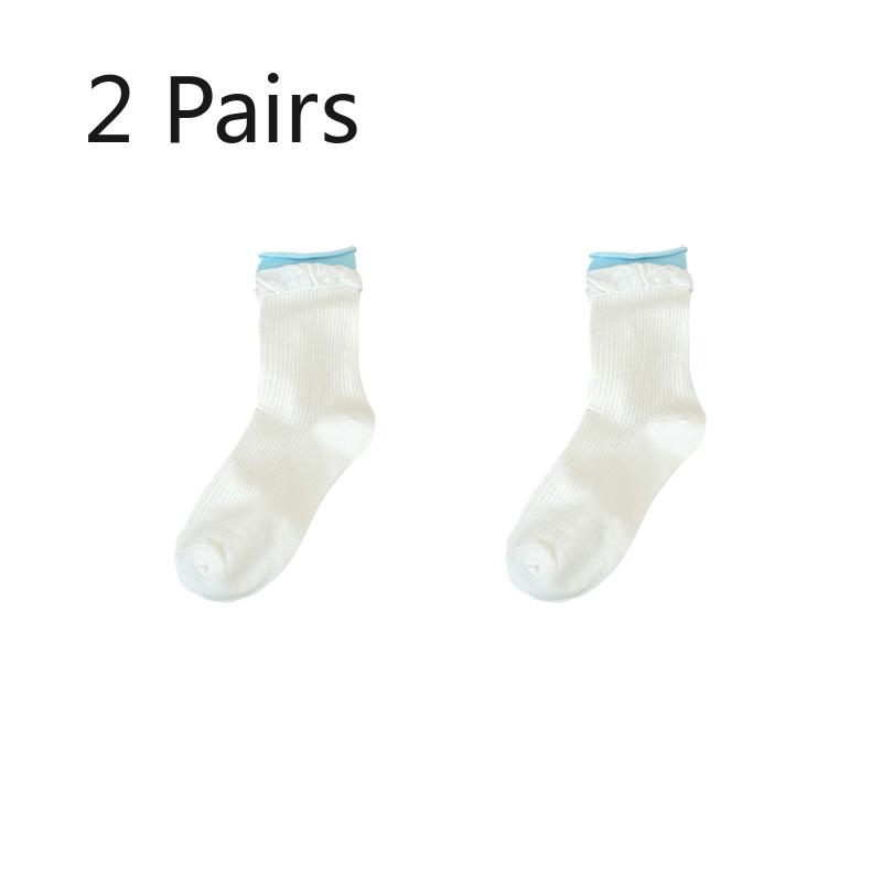 

2 Pairs of Women s New Summer Double Curling Ballet Style Anti Pilling Tube Cotton Socks 2 Pairs
