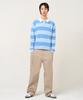 PLAC Collar Striped Knit Blue