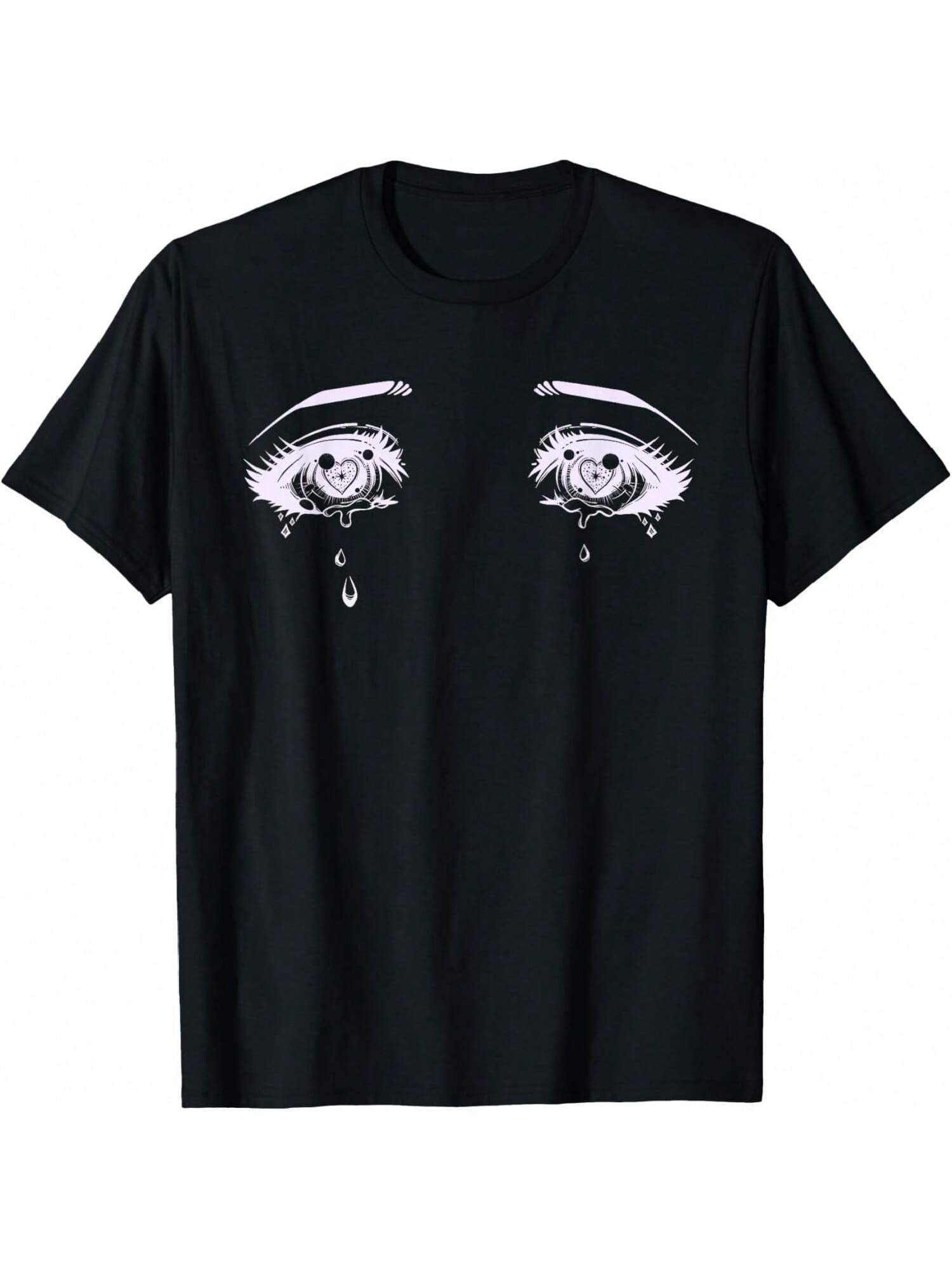 Anime Eyes T-Shirt Pastel Goth Aesthetic Tee T-Shirt S разноцветный