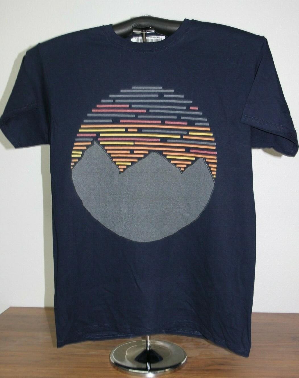 Sunrise / Sunset Over The Mountains T-Shirt Medium, Blue XL