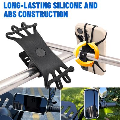 Support de téléphone pour vélo rotatif à 360° Support de téléphone pour guidon en silicone souple Support de téléphone pour iPhone Samsung 4,5-6,5 pouces