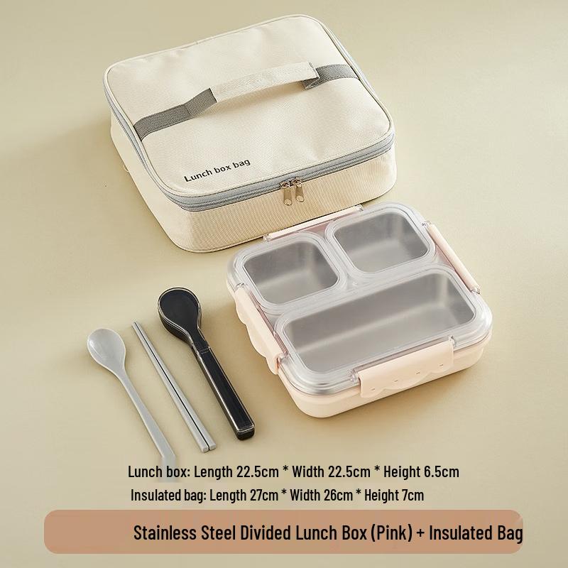 ZISIZ Stainless Steel Insulated Divided Lunch Box