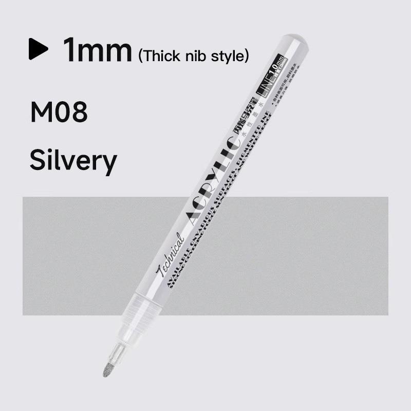 Metallic Marker Pen 0.7/1.0 mm Extra Fine Acrylic Gold Silver Color Pen Back to School Supplies Highlighter Marker DIY Painting
