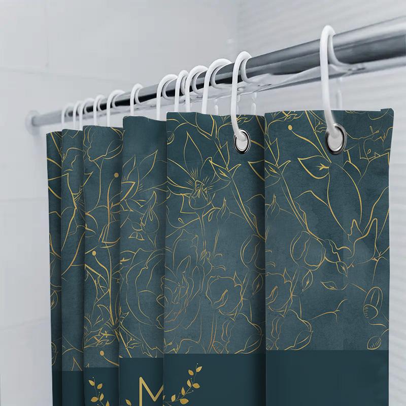 Modern White Shower Curtain With Silhouette Print For Bathroom Decor Easy Installation For Kids, Adults Pets Friendly Home Decor