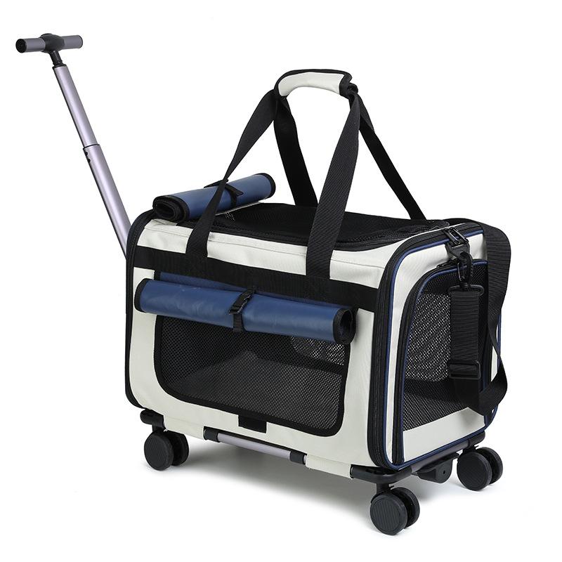 Nuova Valigia Trasportino Portatile per Gatti con Ruote per Cani e Gatti Piccoli, Grande Capacità, Borsa da Viaggio per Animali Domestici all'Aperto