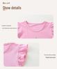 European & American Style Unicorn Print Ruffle Sleeve Girls' Summer T-shirt
