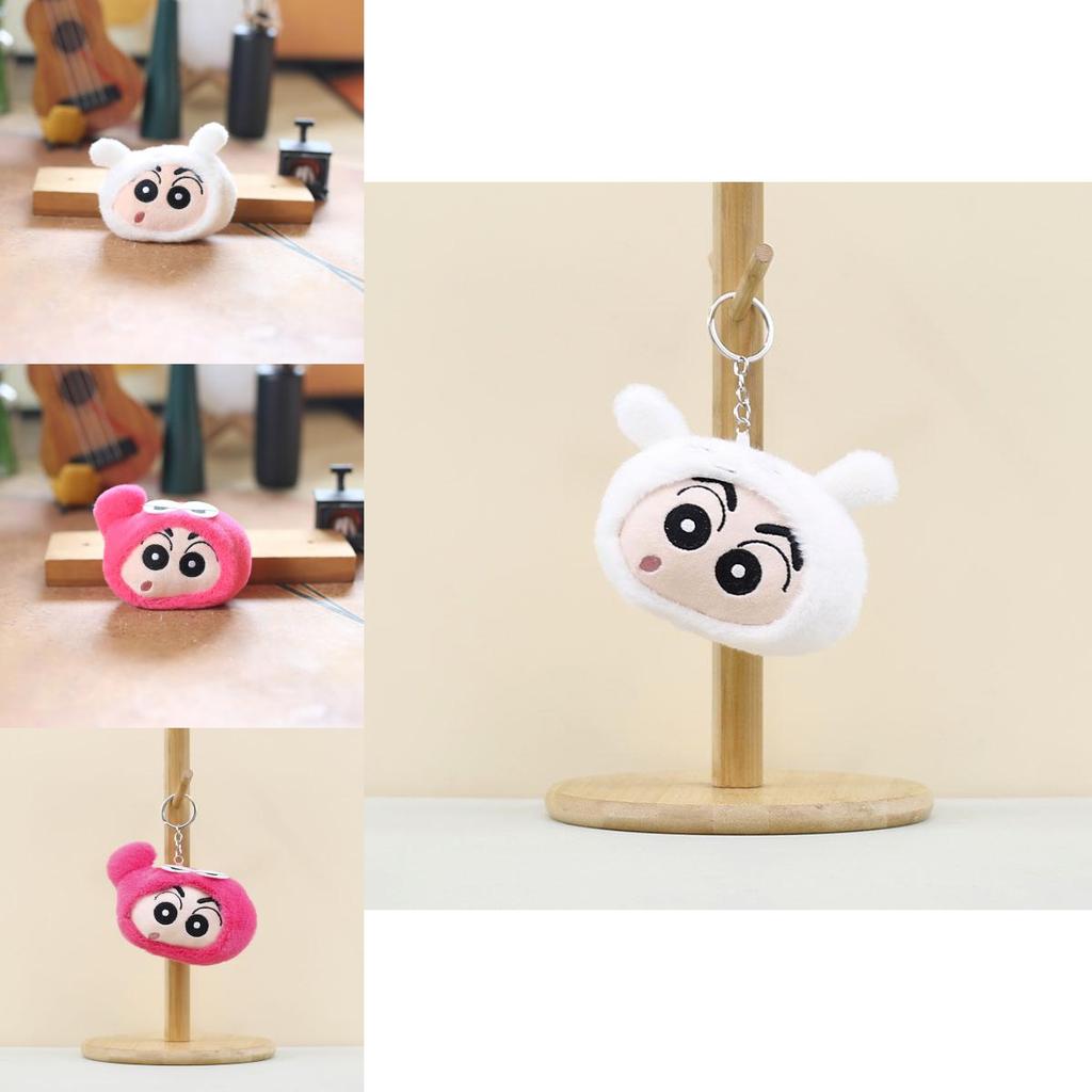 Adorable Shin-chan Plush Keychain Cute Sound-making Toy 8cm Soft Pp Cotton