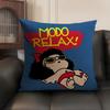 MMafalda Cartoon Cute Cushion Cover Natural Linen Organic Fabric DoubleSided Printing Sofa Home Decor Gift Pillow Case