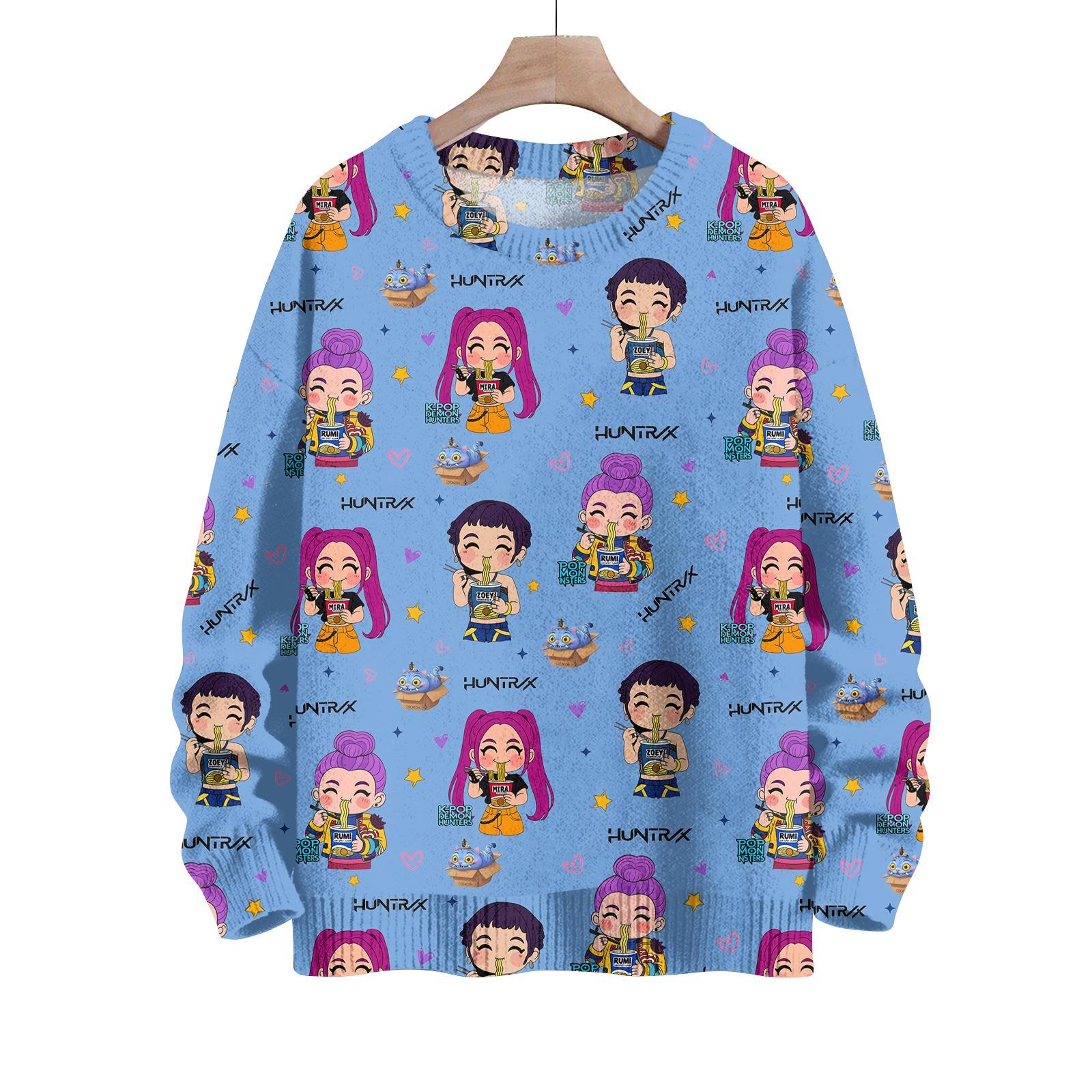 

Свитшоты для женщин Вязаный свитер Милая рубашка Осенний круглый вырез Пуловер Топы L