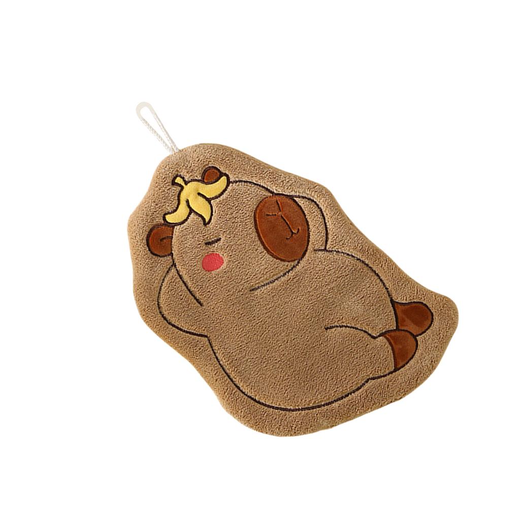 Cute Capybara Patterned Children's Hand Towels Microfiber Absorbent Quick Drying Hanging Washcloths