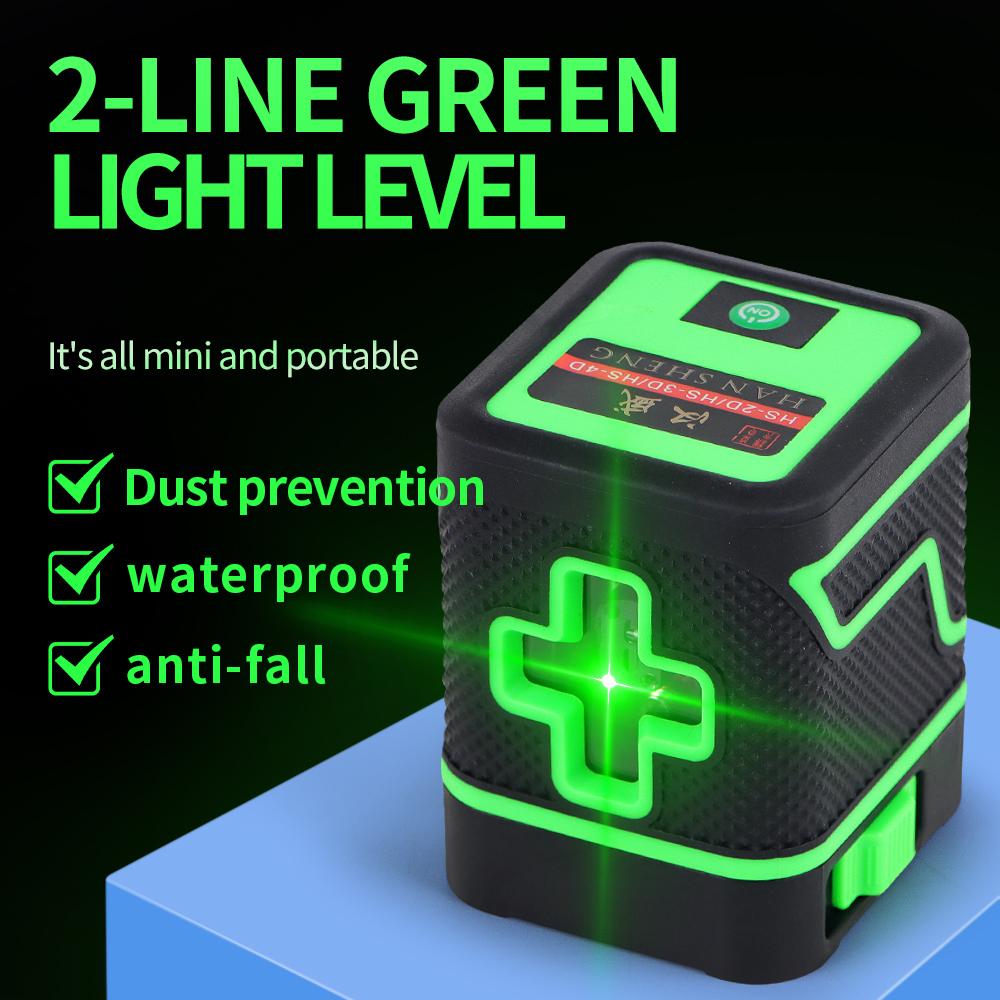 vr Rechargeable 2 Lines Vertical Horizontal Line Cross Green Light Level Tools