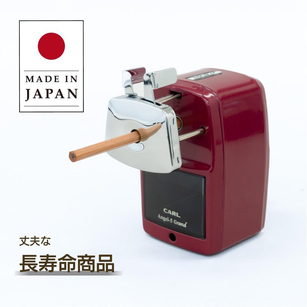 Carl Manufacturing Angel 5 Gran Conic Red Desktop Manual Pencil Sharpener with Adjustable Made In Co., Ltd. Sharpness, Japan, A5GRC-R
