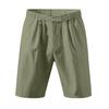 Men's Linen Shorts Lightweight Beach Casual Loose Fit Mid-Length Drawstring Waist Relaxed Style Summer Bottoms