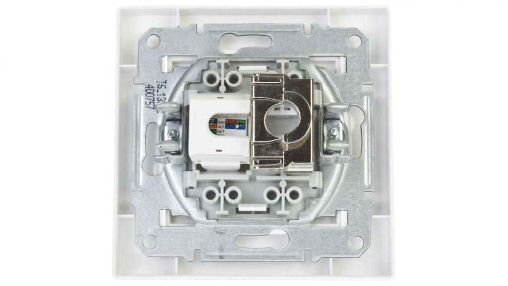 Gniazdo Teleinformatyczne Asfora Kat.5E Rj45 + Rj12 Białe Z Ramką Eph4900121