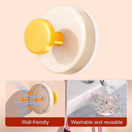 5Pcs Plastic Suction Cup Hooks No Drill Strong Suction Power Detachable Reusable Wall Hangers for Bathroom Kitchen Bedroom Storage Accessories