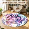 Round Rug Custom Nameaespa Pattern Non Slip Carpet Home Floor Decor