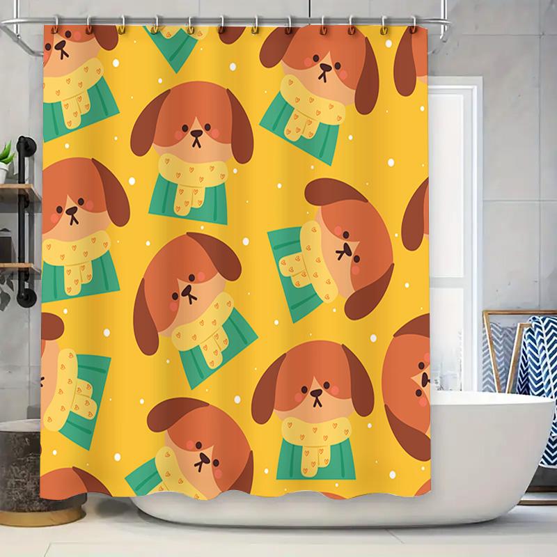 

Brighten Your Bath With These Adorable Dog Shower Curtains Easy Installation For Pets Lovers! W60H190(CM)-1 Pcs