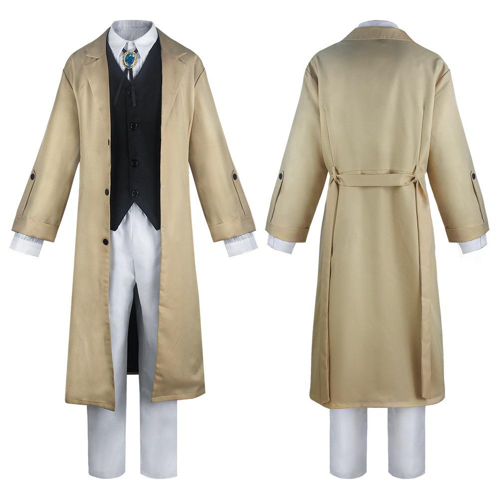 Homchee Trends Cos Detective Dazai Osamu Cosplay Costume Dazai Outfits Full Set for Adult Anime Expo Comic Con