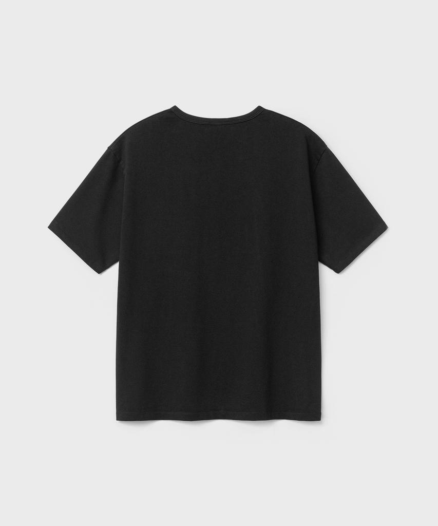 Bellie Variant Henley Neck T-Shirt - Washed Black