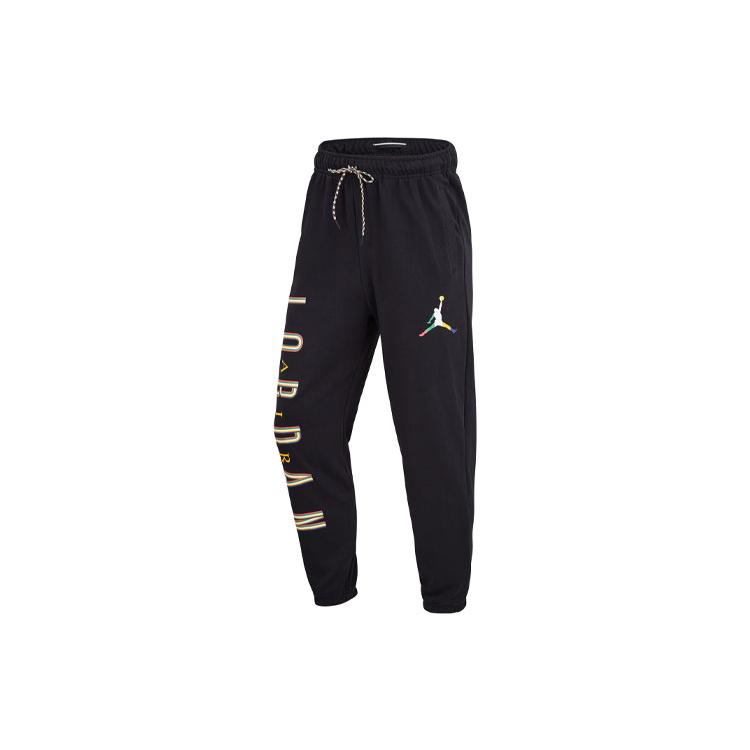 Jordan Sport Knitted Sweatpants Men's Black Moderate Cuffed Pants DN3407-010