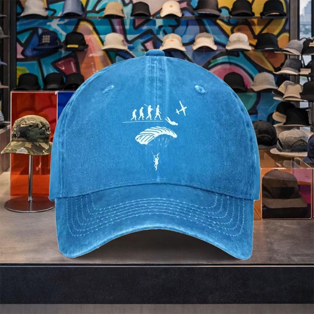 Fallskärmshoppning Evolution Fallskärm Keps Unisex Tvättad Bomull Justerbar Casual Utomhus Snapback Hatt