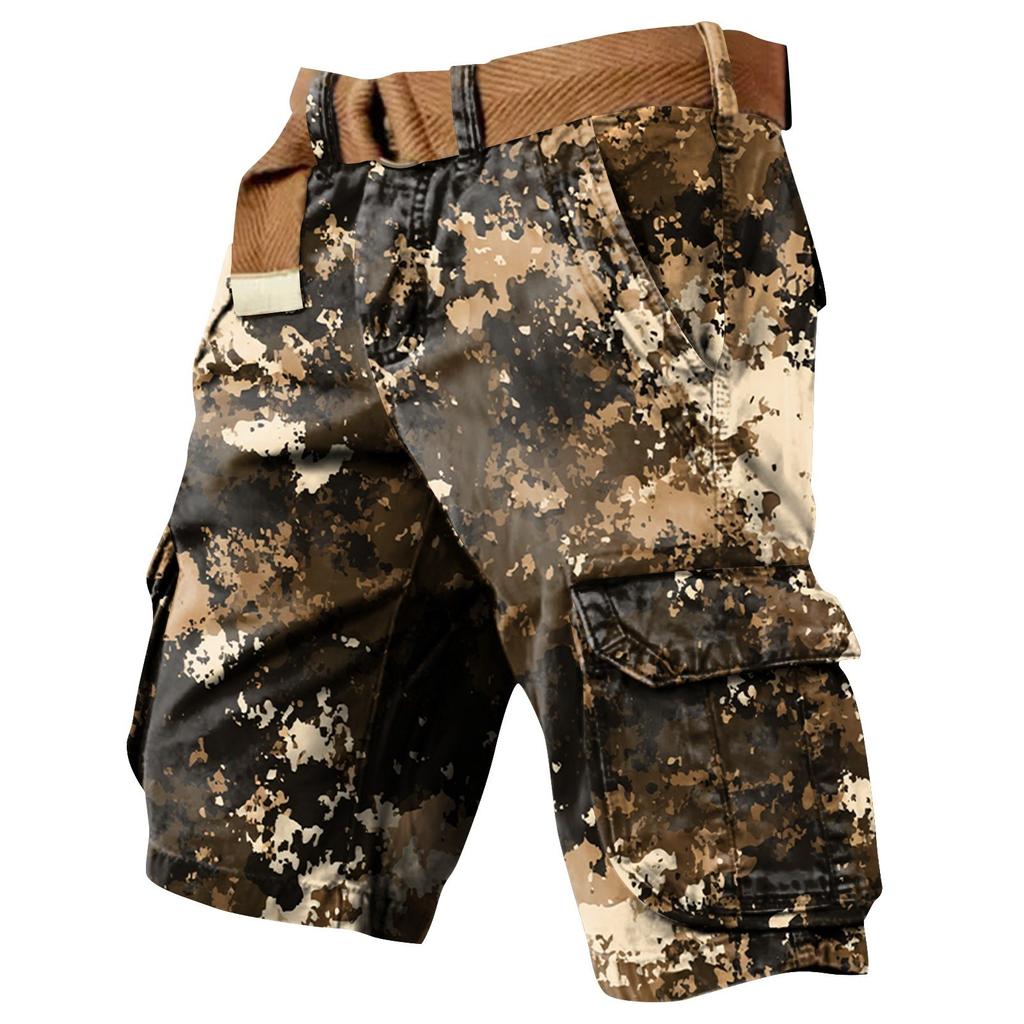 Męskie szorty robocze z nadrukiem na Dzień Niepodległości i wieloma kieszeniami