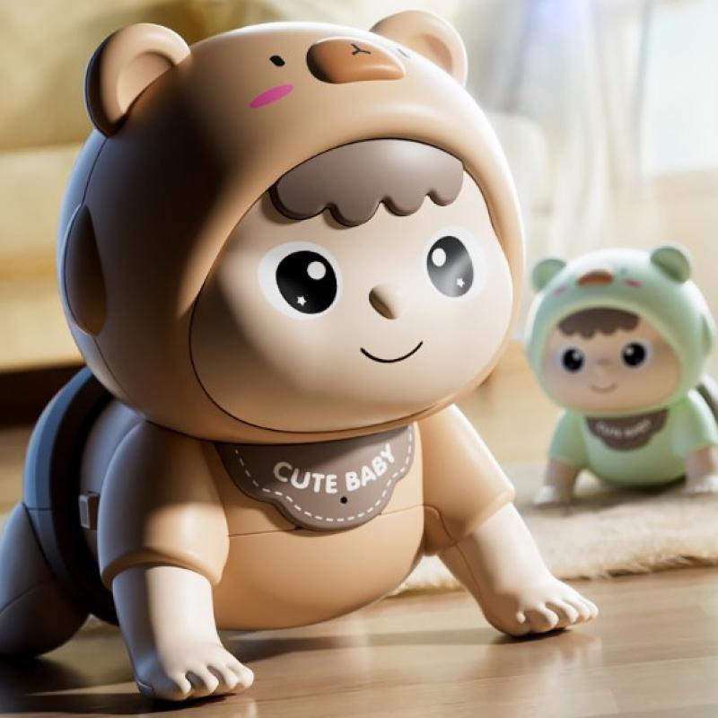 1 Piece Toddler Learn To Climb Educational Moving Toy Electric Baby Doll Crawling Toys With Sound For 0-12 Months Gift