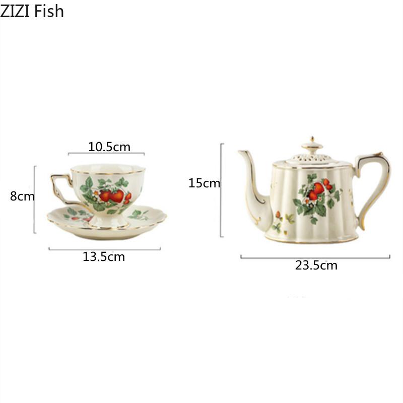 Evropská retro sada šálků a podšálků na kávu Odpolední čaj Kávová konvice Dezertní talíř Sada na pití Domácí čajová sada Kancelářský keramický hrnek