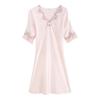 Women's Ice Silk Thin Short Sleeved Nightdress  Imitation Silk Sexy Home Clothes