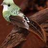 12 Pcs/box Handmade Simulation Pearl Hair Bird Creative Feather Bird With Claw Iron Wire Garden Decoration