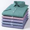 Men's Summer Plaid Cotton Short Sleeve Shirt - Breathable & Sweat-Absorbing