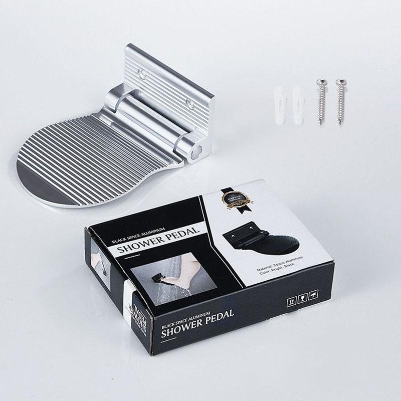 Zwart Aluminium Badkamer Voetpedaal Badkamer Douche Scheenbeen Scheerhulp Grip Houder Voet Voetpedaal Voeten Wassen Badkamer Accessoires