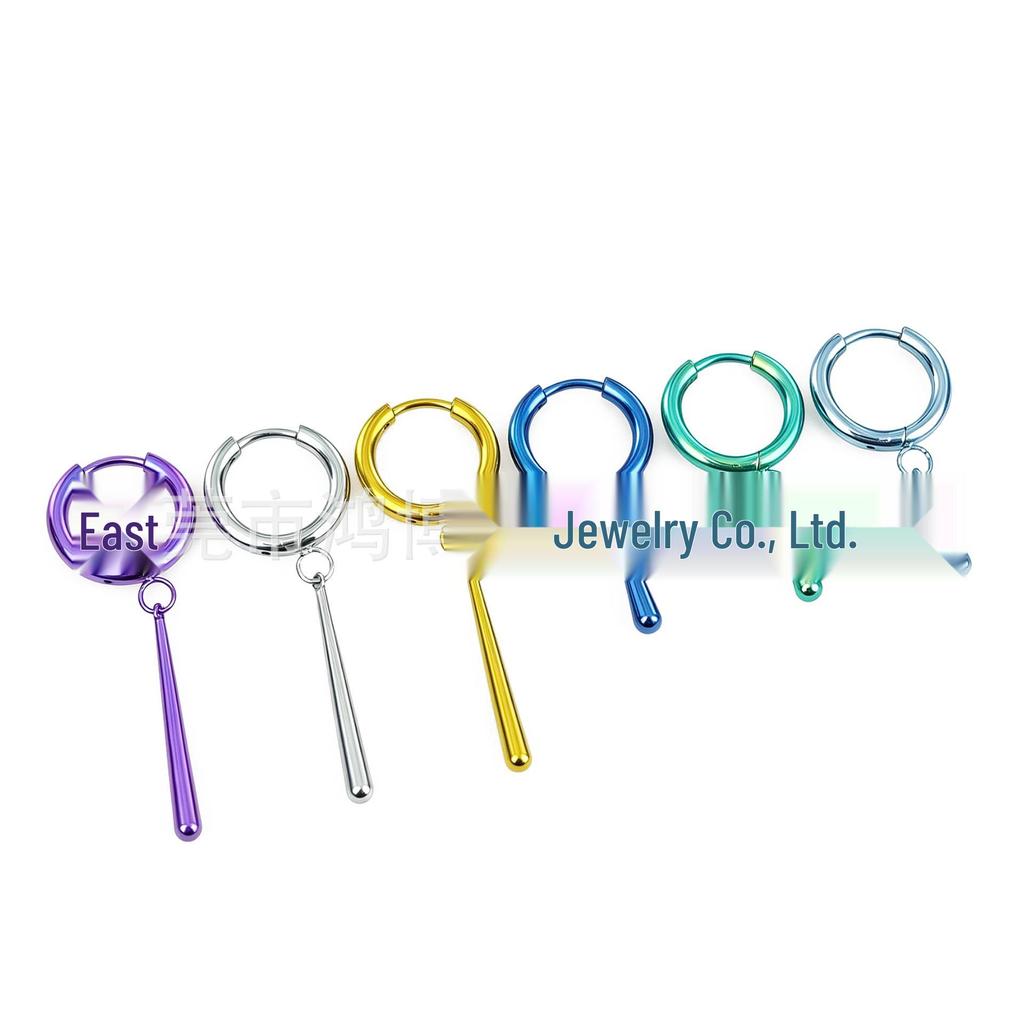 F136 Titanium Water Drop Pendant Earrings & G23 Titanium Anodized Hoop for Body Piercing