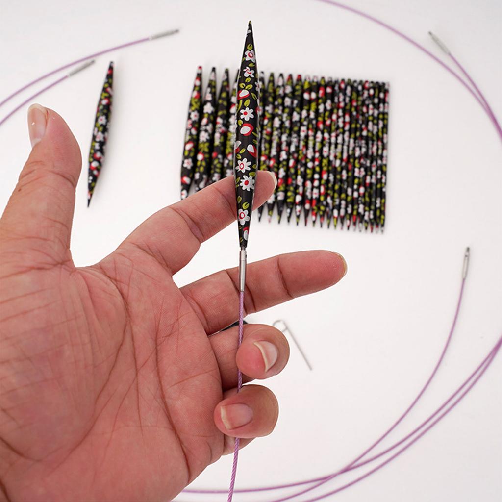 Short Round Knitting Needle Circular Knitting Needle Set Size 3mm-10mm Interchangeable Circular Needle Knitting Tool