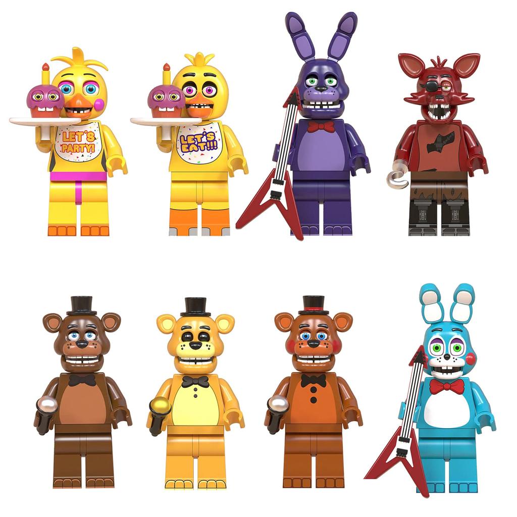 NOWA gra FNAF Nights Figurka Mini Figurki Klocki Szkielet Thriller Zabawki prezent zabawki dla dzieci forma król