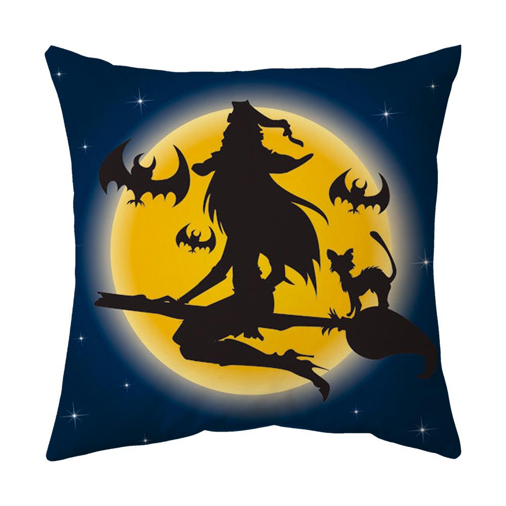 Halloween Cartoon Backrest Sofa Pillow Case Pillow Case Decoration Peach Skin Pillow Cushion Nordic Living Room