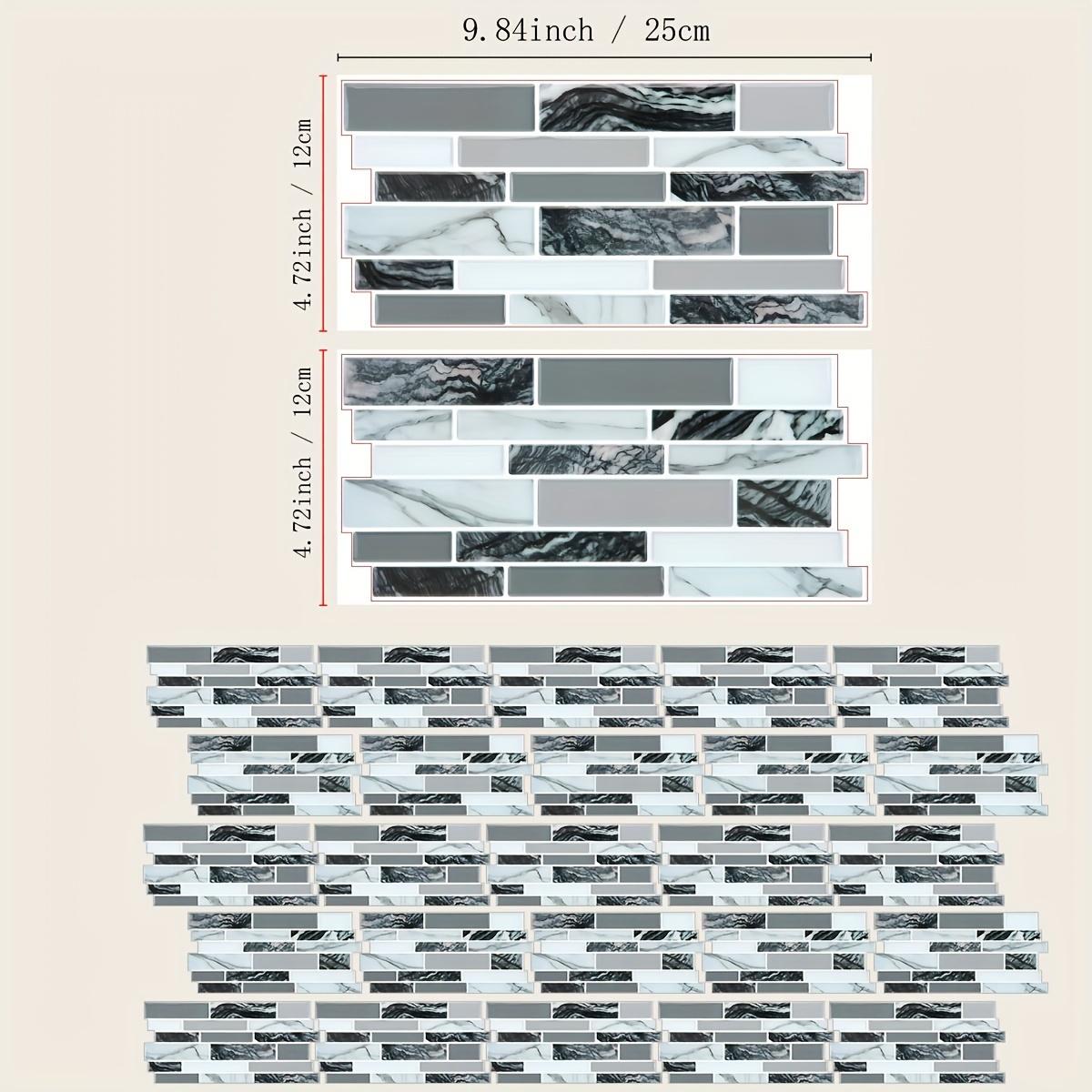 

25PCS Marble Pattern 3D Effect Crystal Kitchen Stickers Waterproof Oilproof Kitchen and Bathroom Tile Stickers Thickened Self-ad