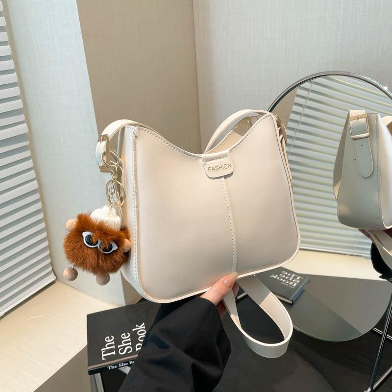 New shoulder bag trendy fashion solid color large capacity tote bag simple messenger bag casual
