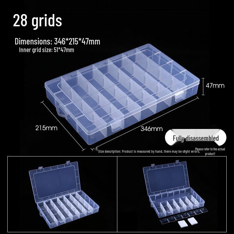 Transparent Multi-Compartment Storage Box for Electronic Components and Small Accessories