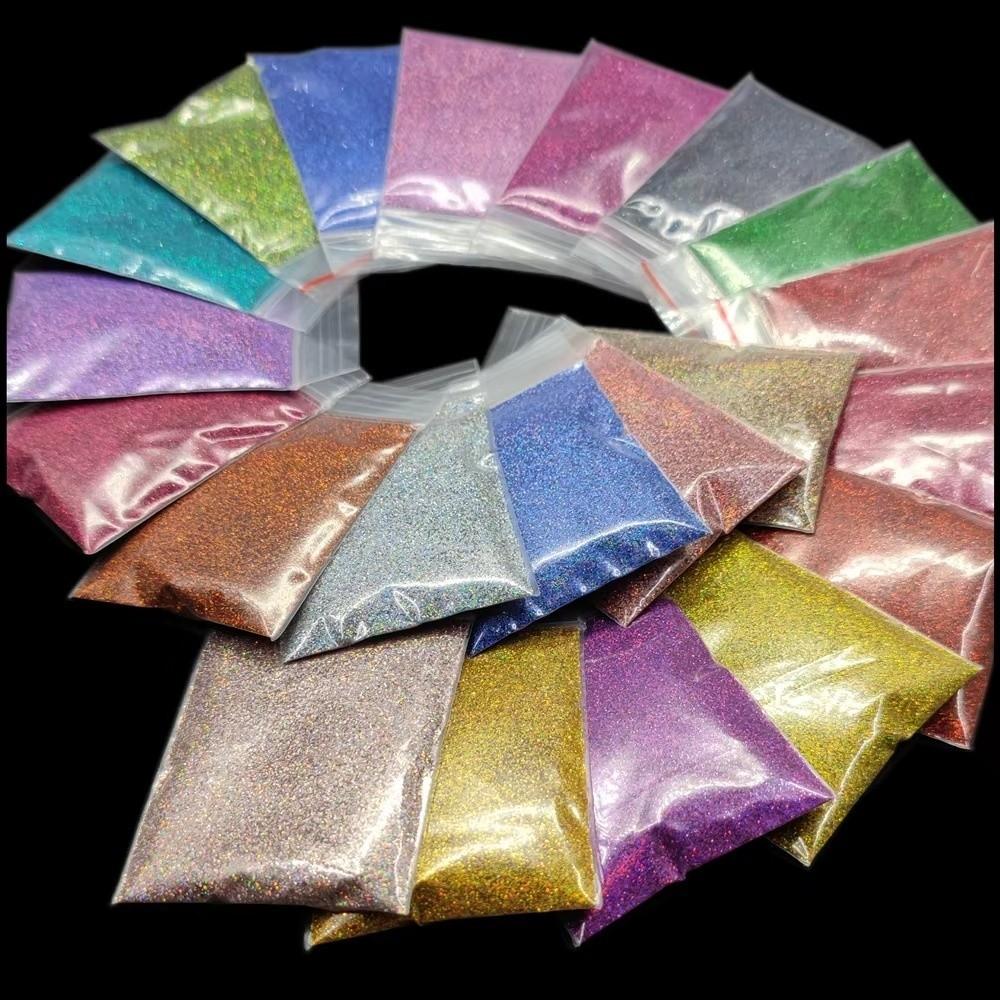 New Holographic Nail Glitter Powder Laser Rainbow Chrome Nail Powder Linear Glitter Diamond Nail Art Glitter Facepaint