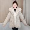 Pie Overcome Women's Medium and Long Winter Loose Cotton Clothes Fleece Thickened Cotton Large Sweater Jacket Jacket