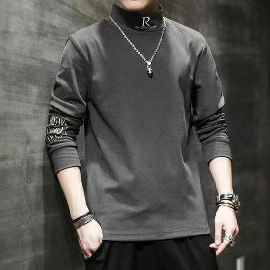 Pánská zimní mikina s polovičním rolákem a plus sametem - Hřejivá, volného střihu, trendy s dlouhým rukávem pro teenagery