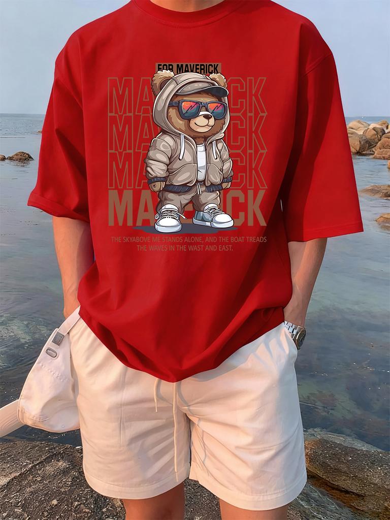 Funny Toy Bow Bear Cartoon Prints TShirts Womens Summer Cotton Short Sleeve Tees Loose ONeck Soft Tops Casual Womans Clothes