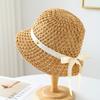 Knitted Fisherman Hat With Ribbon, Bucket Hat Spring, Summer, And Autumn, Windproof, Adult Women