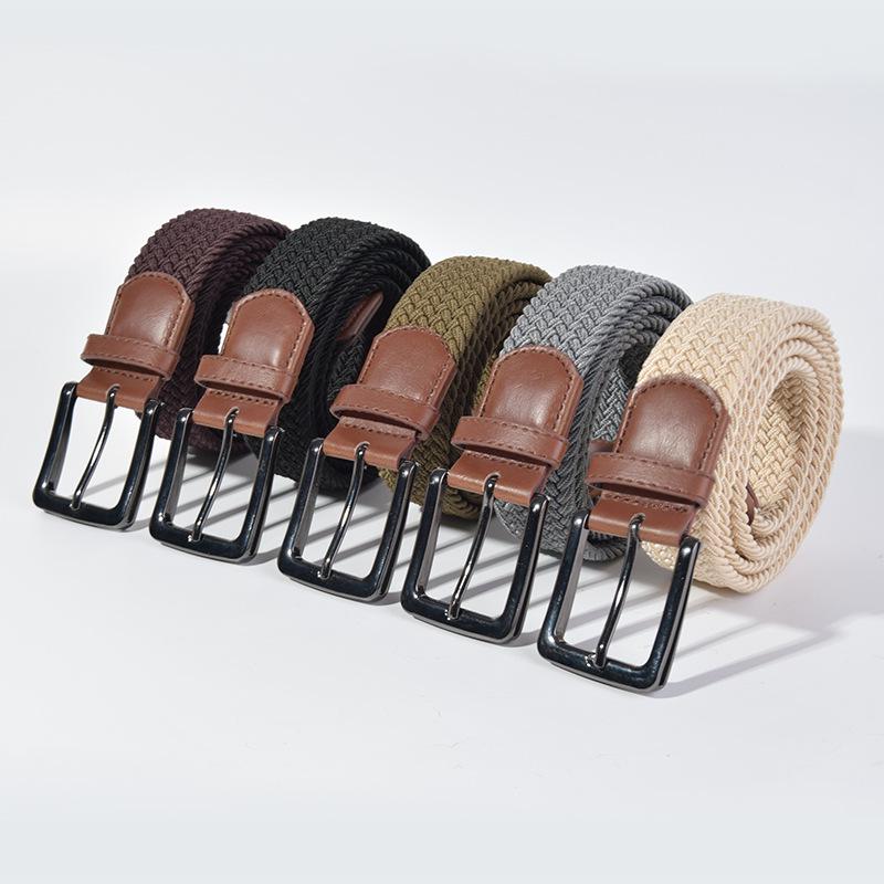 Korean Style Elastic Woven Canvas Belt for Men and Women - Casual and Versatile