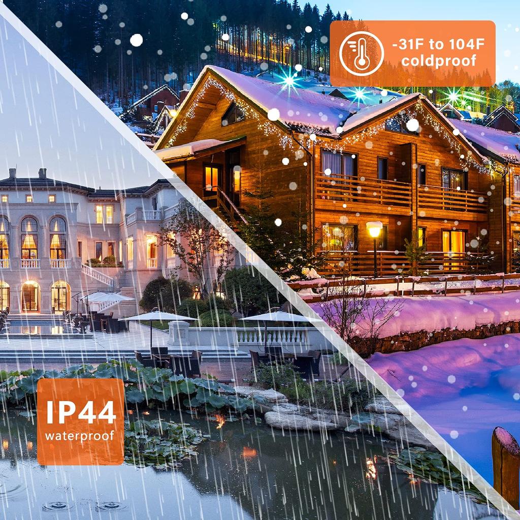 Outdoor Waterproof Curtain String Lights 5 Meters 168 LED Bulbs Suitable for Garden Patio Balcony Decoration and Events