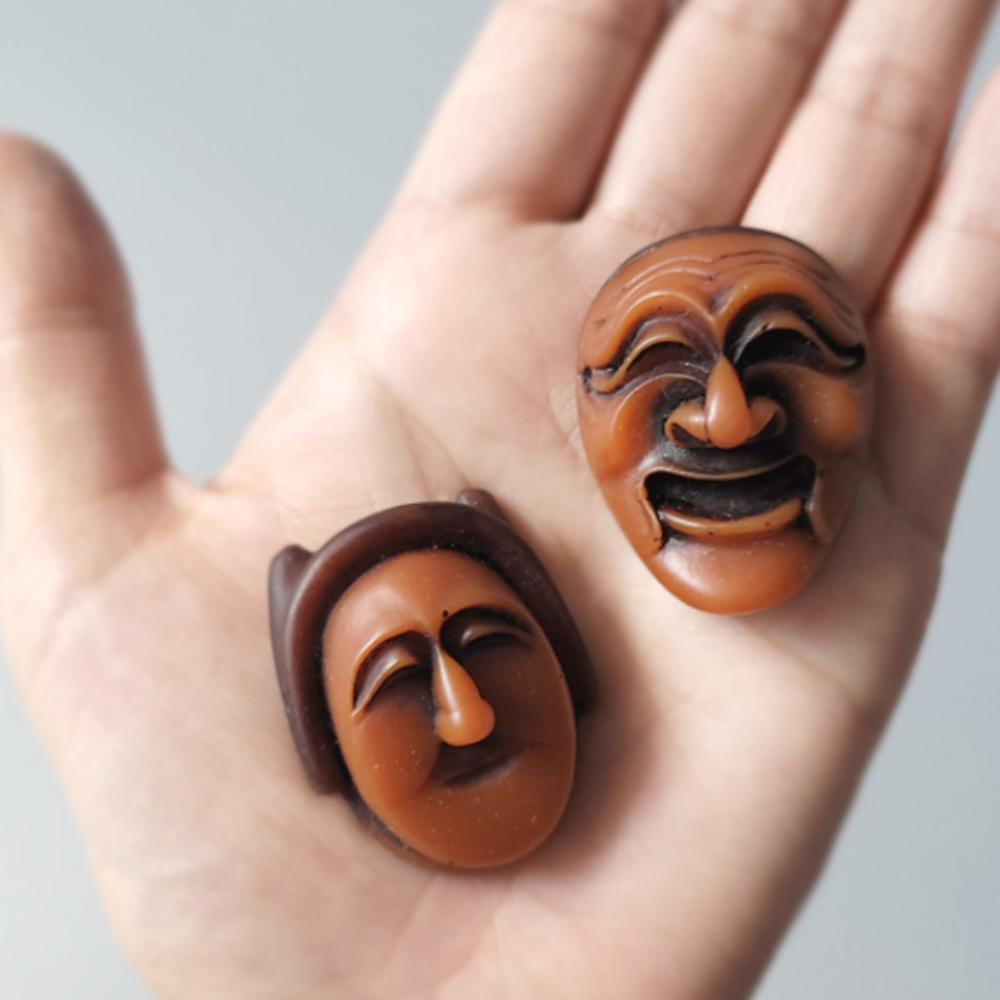 Koreanisches traditionelles Souvenir Hahoe-Maske Kühlschrankmagnet-Set 4 Stück